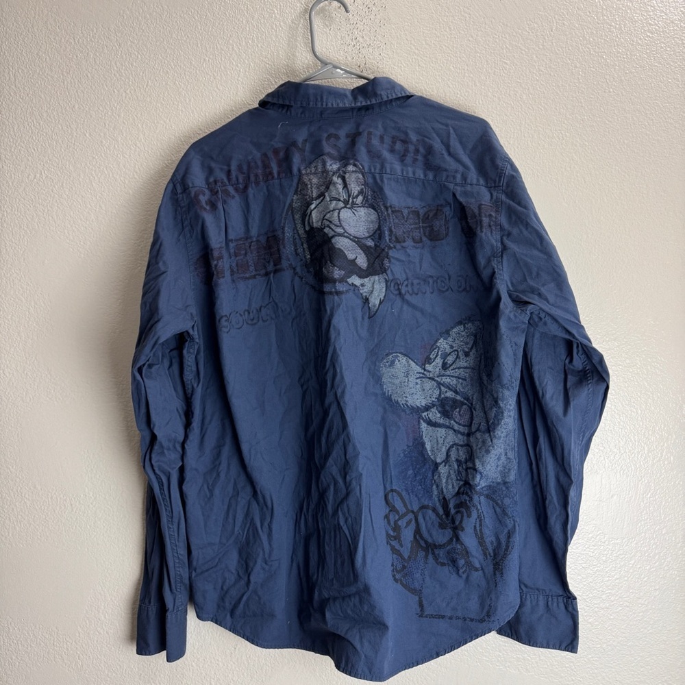 Disneyland Grumpy Studio Button Up Vintage Shirt Size Large